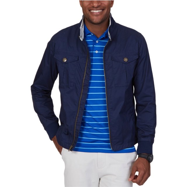 Nautica Jetsetter - Chaqueta bomber para hombre, color azul, talla mediana
