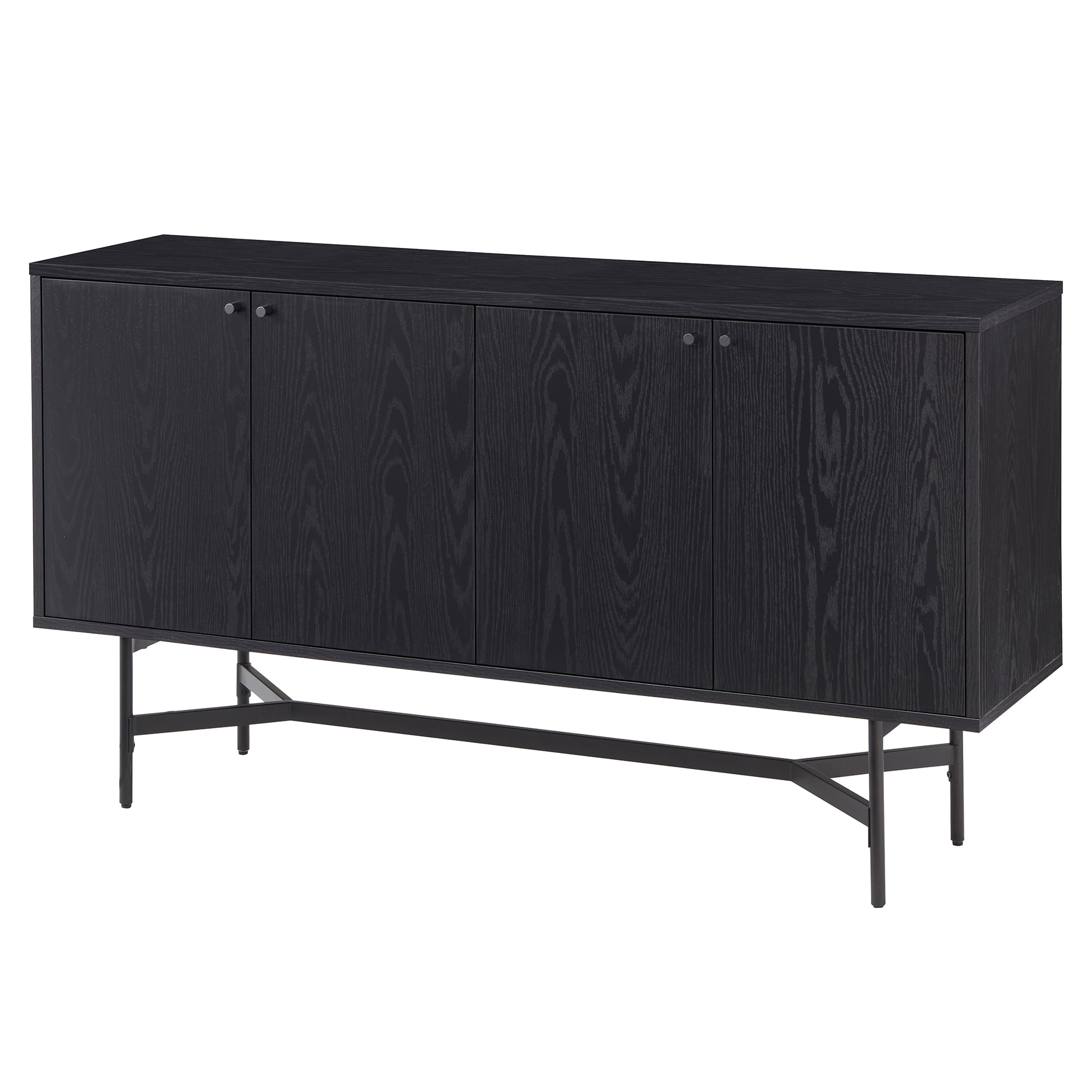 Evelyn&Zoe Richmond 58" Wide Rectangular Buffet Table, Black Grain