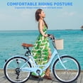 thumbnail image 7 of XYJBHB 26" 7-Speed Women's Cruiser Bike, Adult Beach Bicycle with Comfort Seat, Light Blue City Commuter Bike, 7 of 7