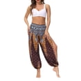 thumbnail image 2 of Txlixc Pantalones de entrenamiento para mujer, estampado digital bohemio, pantalones de yoga sueltos con lado dividido Txlixc Estilo de ocio, 2 of 9