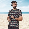 thumbnail image 4 of Wukai Bohemian Chicken Print Men's Short-Sleeved Mesh T-Shirt,Quick-Dry Short Sleeve Workout T-Shirt-Large, 4 of 8
