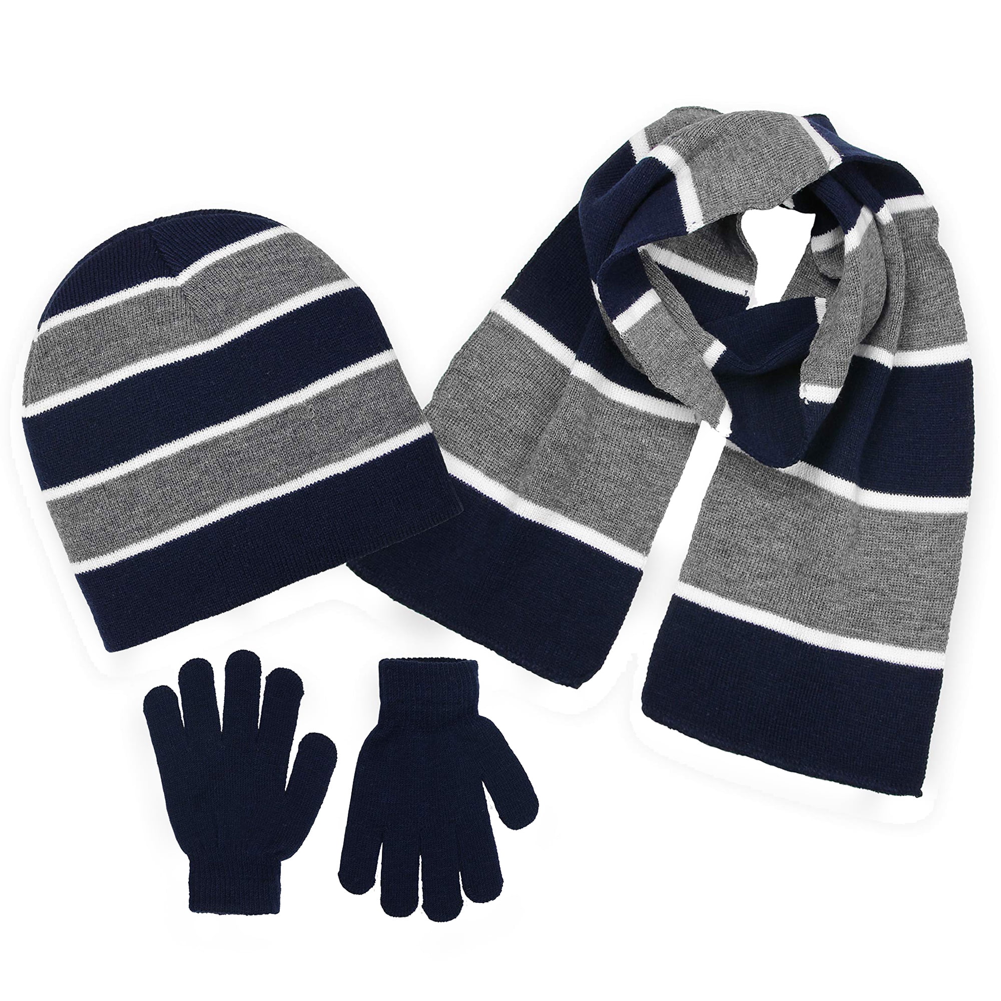 Polarwear Boys Hat,Scarf & Glove SetKids Cold Weather Winter