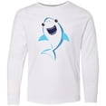thumbnail image 3 of Inktastic Cute Shark, Little Shark, Blue Shark, Sea Animal Long Sleeve Youth T-Shirt, 3 of 5