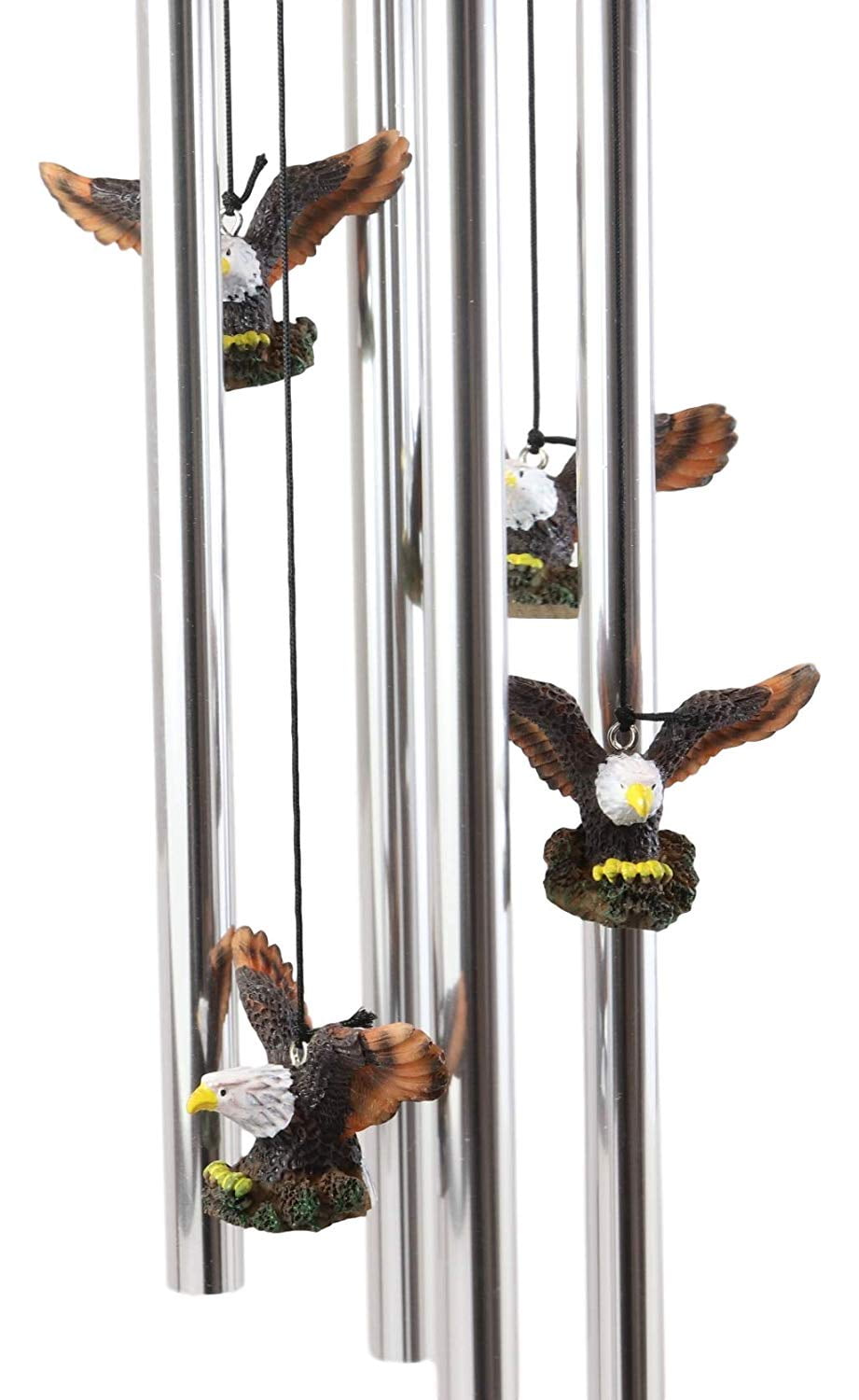 Ebros Colorful American Bald Eagle Spreading Out Its Wings Relaxing Wind Chime