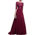 thumbnail image 2 of YWDJ Beach Wedding Guest Dresses for Women Women Formal Wedding Bridesmaid Long Evening Party Prom Ball Gown Cocktail Dress Red XXL, 2 of 5