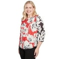 thumbnail image 3 of Alfred Dunner Womens Petite Dynamic Floral Vintage Watercolor Top, 3 of 4