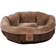 Precision Pet Round Shearling Bed Brown 17"L x 17"W x 4.5"H