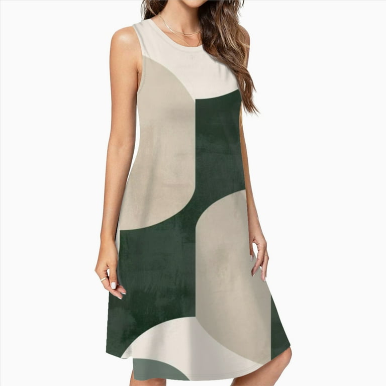 modern dresses for ladies Modern Art Sage Green Dress Elegant Party Dresses Evening Dresses Women  Dress Sleeveless Dress Ladies Dresses