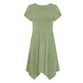 thumbnail image 6 of Wowcloth Women's Flutter Sleeve Dress with Round Neck and Irregular Hemline, Solid Color Short Sleeve Design for Daily Wear and Casual Wears, 6 of 6