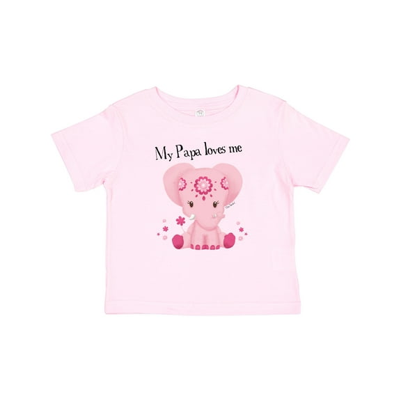 Inktastic Aditi My Papa Loves Me Pink Elephant Beautiful Girls Baby T-Shirt
