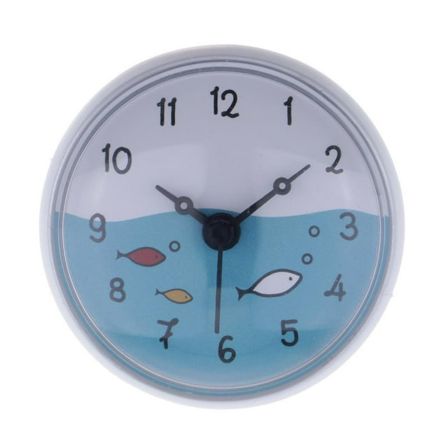 GUOOL White Toilet Bathroom Wall Suction Clock Waterproof Time Display Home Decoration A-White