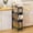 Black, variant on Slim Rolling Utility Cart, 4 Tier Metal Narrow Storage Cart with Handle and Wood Top, Multifunctional Small Mobile Shelf Unit Organizer Trolley for Laundry, Bathroom, Kitchen