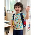 thumbnail image 6 of BemeyourBBs Toddler Baby Boys Back To School Shirts Kids Kindergarten Outfit Apple Pencil Printed Short Sleeve Half Button-up Shirt Tops Summer Spring Fall Pullover Shirts, 6 of 9