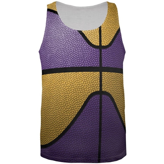 Championship Basketball Purple and Gold All Over Mens Tank Top Multi SM