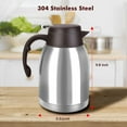 thumbnail image 4 of SSAWcasa Thermal Coffee Carafe Dispenser Large Capacity 68oz Stainless Steel Thermos Flask Unbreakable Double Wall Vacuum Water Tea Pot Beverage Pitcher for Party(Classic Silver), 4 of 8