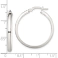 thumbnail image 4 of Sterling Silver Polished Beveled Edge 4mm Hoop Earrings (31.2 X 29) Made In India qe13182, 4 of 6