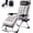 Gray, variant on CONCETTA Padded Zero Gravity Chair, Lounge Chair with Removable Cushion and Trays,Folding Patio Chair, Lawn Lounger, Black