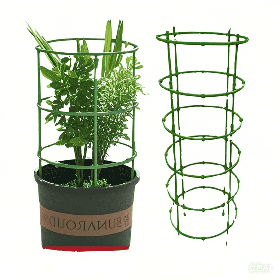 Gmogad Plant Support, Round Plant Support Stakes Ring Plastic Plant Cage Holder Flower Pot Climbing Trellis for Tomatoes,Rose, Potted Plants,Clivia, Succulents