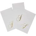 thumbnail image 2 of Gift Boutique Monogram Guest Napkins Letter S, 100 Count Gold Foil Disposable Paper Napkins, 2-Ply Elegant Dinner & Bathroom Napkins, White, 2 of 5