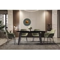thumbnail image 3 of LeisureMod Modern Dining Table with 55" Rectangular Sintered Stone or Glass Wide Tabletop and Steel Legs Seats 6-8 People for Home, Kitchen, or Dining Room Krevor Series in Black/Gold, 3 of 11