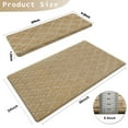 thumbnail image 3 of PURE ERA 14pcs Bullnose Carpet Stair Treads Cover 9.5" x 30"with 1pc Matching Landing Mat 24" x 36" for Wooden Steps Tape Free Non-Slip (Khaki Diamond Trellis), 3 of 12