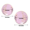 thumbnail image 3 of Efavormart Set of 20 Lavender Lilac Plastic Party Plates With Metallic Gold Floral Design, Disposable Round Dinner and Dessert Plates - 8",10", 3 of 11