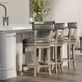 thumbnail image 3 of Maven Lane Alexander Counter Stool, Reclaimed Oak with Vegan Leather, Set of 2, 3 of 6
