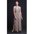 thumbnail image 4 of Bimba Ikat Ladies Crew Neck Waist String Print Maxi Dress with Side Slits Summer Wear-XX-Large, 4 of 6