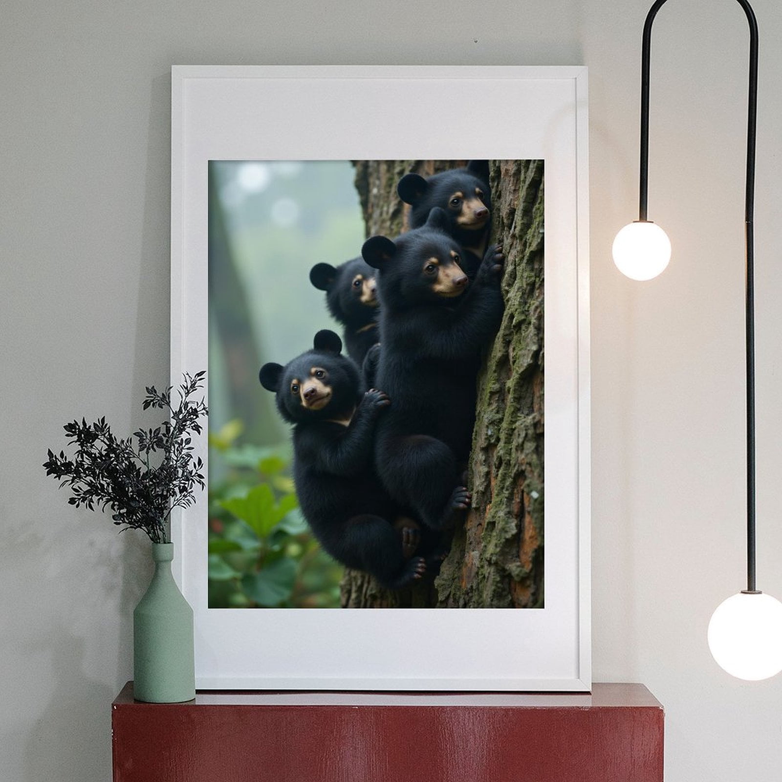 Diamond Art Kits for Adults - 5d Bear Cubs Climbing Forest Tree Diamond Painting for Adults, Diamond Art for Adults Beginners, Diamond Painting Kits for Adults for Home Wall Decor
