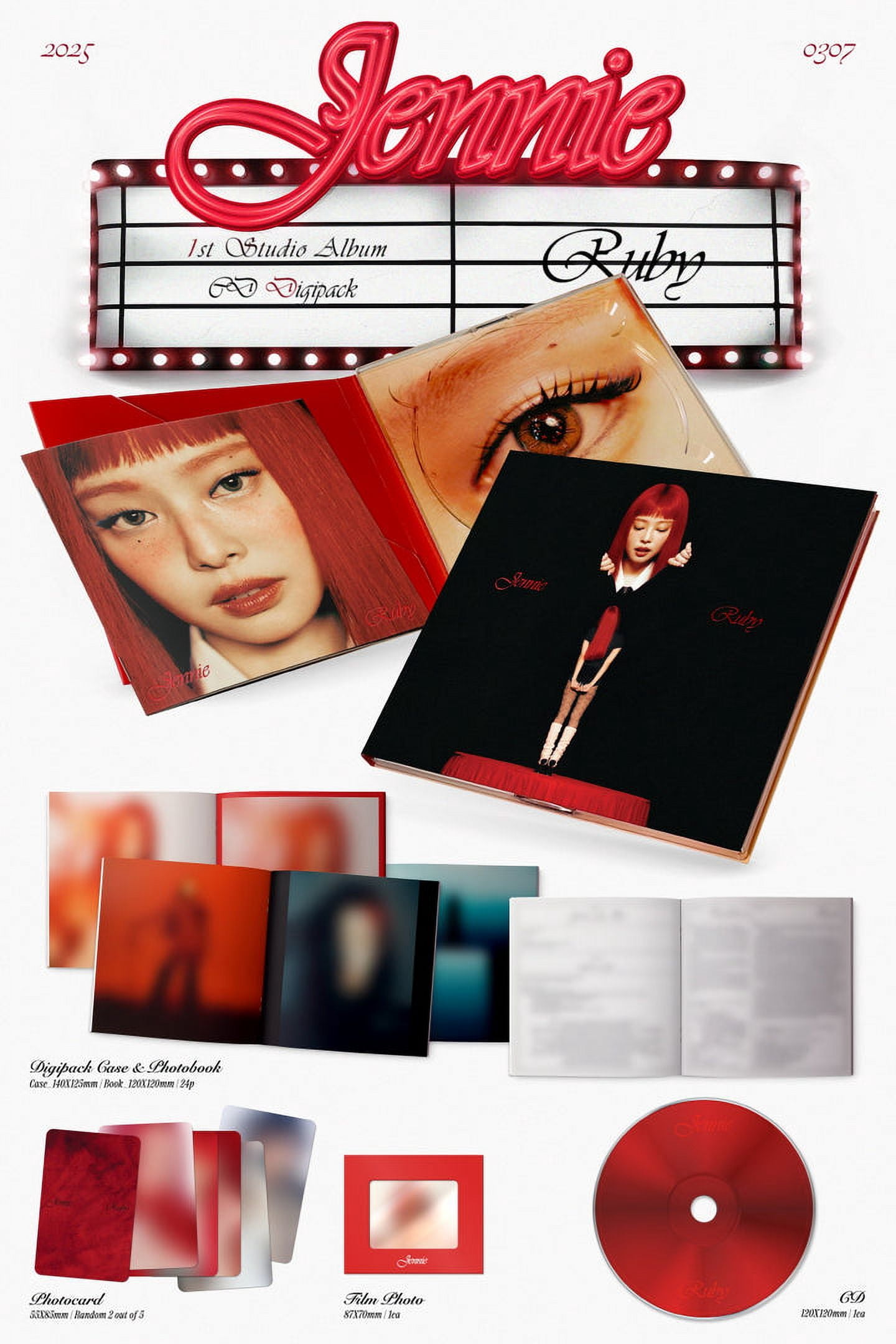 【新品未開封】Jennie ジェニ　ruby アルバム　直筆サイン入り　セット JENNIE - [RUBY] The 1st Studio Album CD DIGIPACK Version - Walmart.com