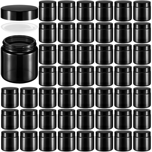 Frascos de vidrio Norme de 4 oz/120 ml con tapas redondas a prueba de fugas, 64 unidades