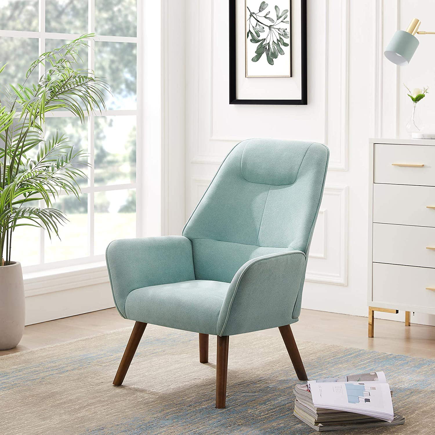 Tribesigns Velvet Accent Chair, Home Office Desk Chair, Modern Dinging