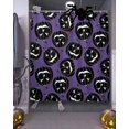 thumbnail image 3 of Halloween Pumpkin Grimace Purple Black Shower Curtain Set ，Waterproof Fabric Shower Curtains Shower Curtains for Bathroom,Bathroom Decor 60"x72", 3 of 6