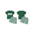 thumbnail image 2 of Baby Toddler Boy Shorts Set 6 12 18 24 Months 2T 3T Whale/Dinosaur/Turtle Short Sleeve T-shirts Striped Elastic Waist Shorts 2 Piece Summer Outfit, 2 of 9