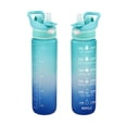 thumbnail image 1 of Botella de agua deportiva de 32 oz, marcas de tiempo y con botellas de pajitas, botella de agua para estudiantes BANYUO  Hogar, 1 of 4