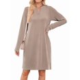 thumbnail image 2 of Women'S Autumn and Winter Loose V-Neck Pocket Casual Long Sleeve Home Clothes Dress with Pockets, 2 of 9