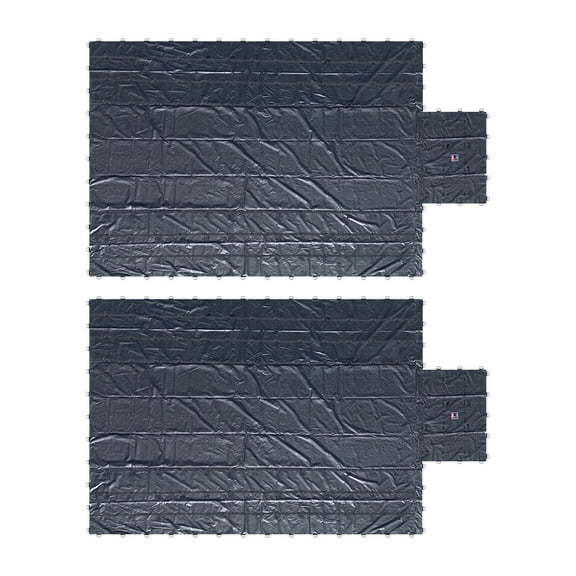 2 Pack Lightweight 15 Ounce Lumber Tarp 20 FT x 27 FT with D-Rings & 6' Drop for Flatbed Truck Trailer - Superlight & Waterproof Vinyl Tarp for Flatbed Cargo Protection