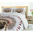 thumbnail image 5 of Ambesonne Pug Duvet Cover Sets, Native Style Bonnet Dog, 2-Queen, Red Black Tan, 5 of 6