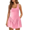 thumbnail image 2 of Women's Summer Athletic Tennis Dress with Built in Shorts Square Neck Workout Exercise Active Golf Dresses with Pockets, 2 of 9