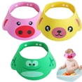 thumbnail image 1 of Gorro protector de ducha con champú y sombrilla ajustable de 3 piezas con dibujos animados, adecuado para bebés y niños, 1 of 6