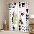 thumbnail image 3 of Castle Fairy Cartoon Cow Curtains Pack of 2 (42x84 Each) for Kids Children Teens,Geometric Plaid Grid Curtains Blackout,Farmhouse Animal Bedroom Curtains,Lightweight Room Decor, 3 of 6