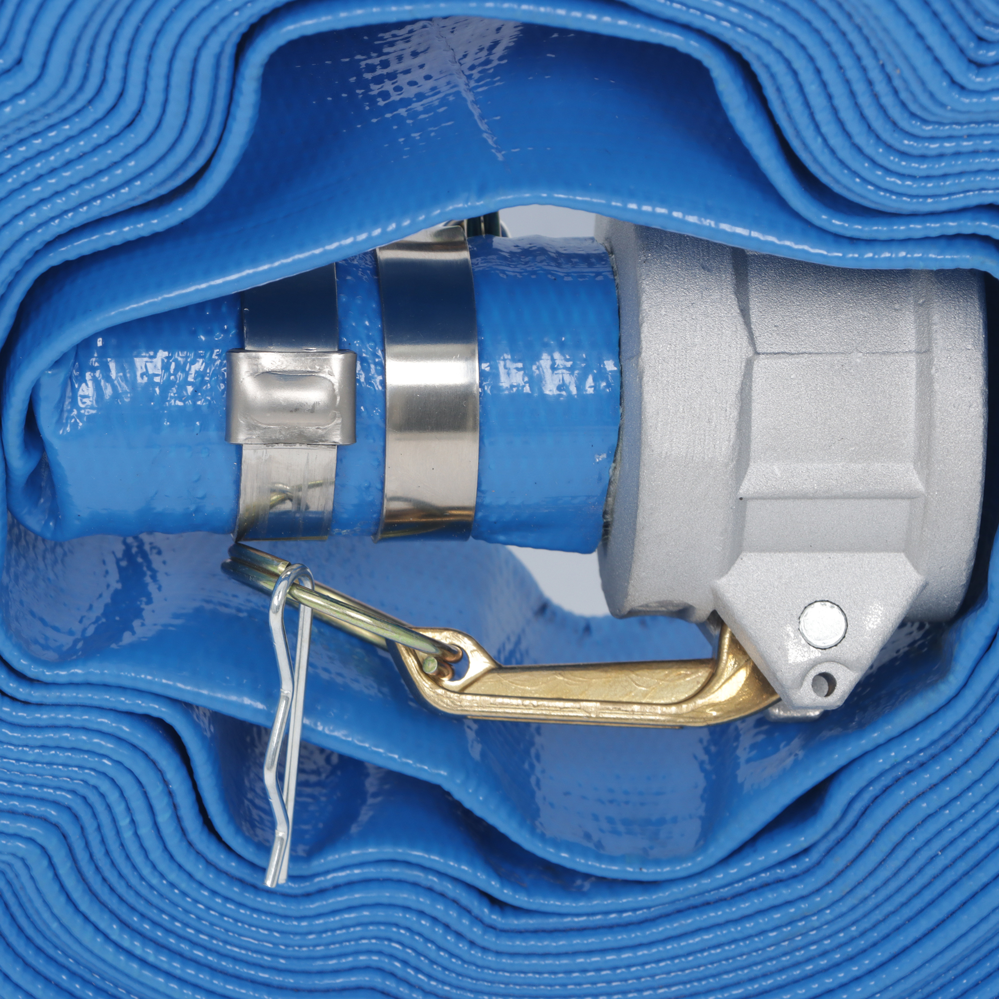 labwork 1-1/2" x 100FT Blue PVC Lay Flat Water Hose Discharge Hoses For Pool Backwash
