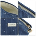 thumbnail image 3 of Bolsos de mano ligeros únicos 1 Pc Clutch Corazón Lazo Pequeña Bolsa de Maquillaje para Vacaciones Lona Azul Oscuro, 3 of 6