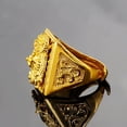 thumbnail image 5 of HOOUN Men's Dragon Head 23K 24K THAI BAHT YELLOW GOLD Plated RING, 5 of 5