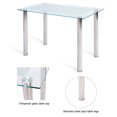 thumbnail image 2 of Modern Rectangular Tempered Glass Top Dining Table Kitchen Dining Room Furniture, 2 of 4