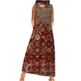 thumbnail image 1 of Estampado Casual Verano Cuello Redondo Vestido Floral Manga Corta Mujer Bolsillo Vestido Mujer Vestido Largo Pompotops ghjkhdj12543, 1 of 5