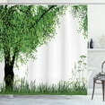 thumbnail image 1 of Ambesonne Nature Shower Curtain, Tree Grass Summer, 69"Wx75"L, Fern Green Black, 1 of 3
