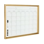 DesignOvation Calter Framed Magnetic Dry Erase Monthly Calendar, Gold