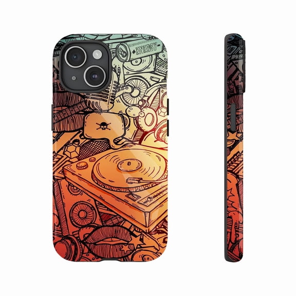 Trendy Music Lovers' Phone Case with Edgy Graffiti Design – Perfect for Music Enthusiasts & Fashionistas, Compatible with iPhone 11/12/13/14/15/16 (Pro Max/Plus)