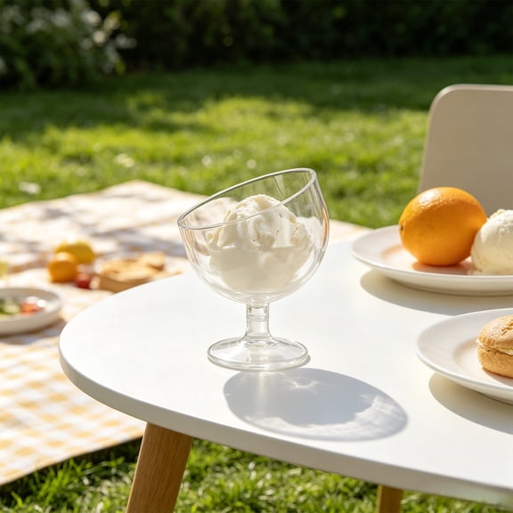Glass Dessert Bowl, Footed Ice Cream Bowl for Party, Clear Pedestal Serving Dish for Candy Snacks